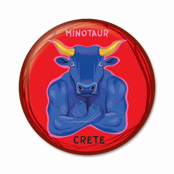 Thinkofgreece Μαγνητάκι 5.9cm Minotaur Pattern 3