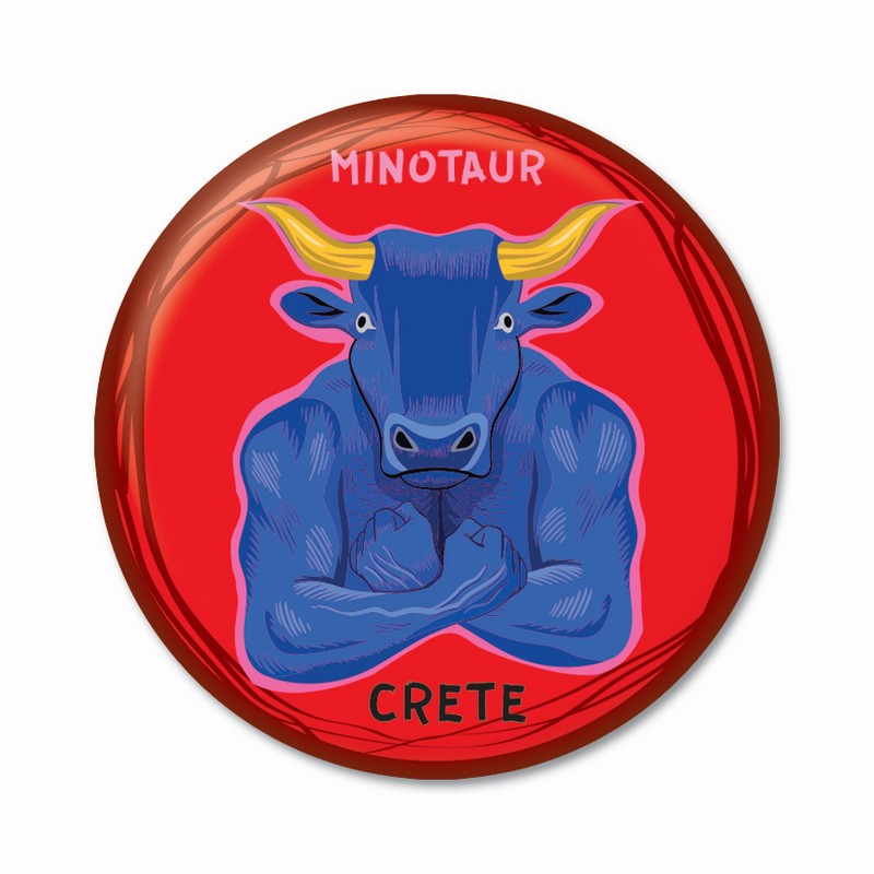 Thinkofgreece Μαγνητάκι 5.9cm Minotaur Pattern 3