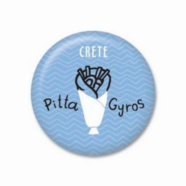 Thinkofgreece Μαγνητάκι 3.8cm Pitta Gyros Crete
