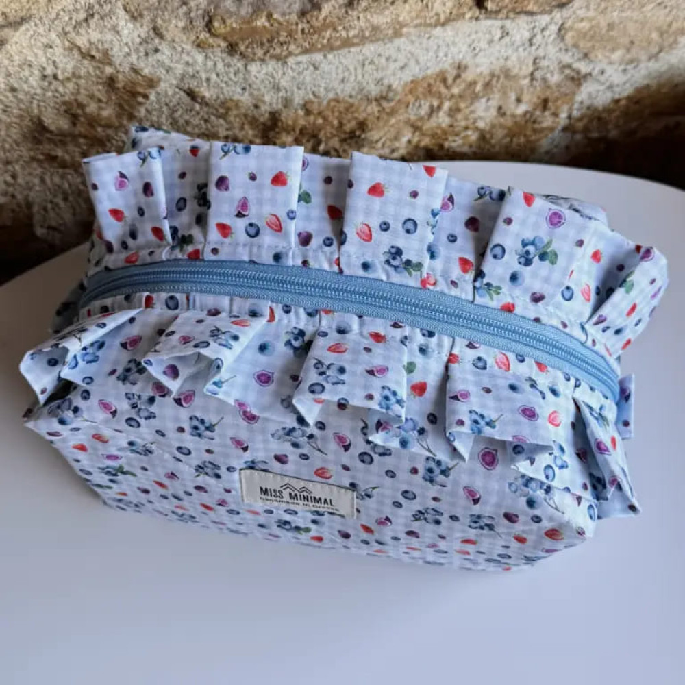 Miss Minimal Zipper Box Νεσεσέρ Blueberry Love Romantic (22 x 13 x 23cm)