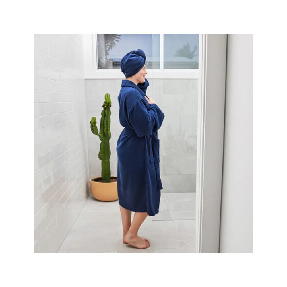 Dock & Bay Πετσέτα Μαλλιών με ελαφριά πικέ ύφανση 63x26cm - Nautical Navy