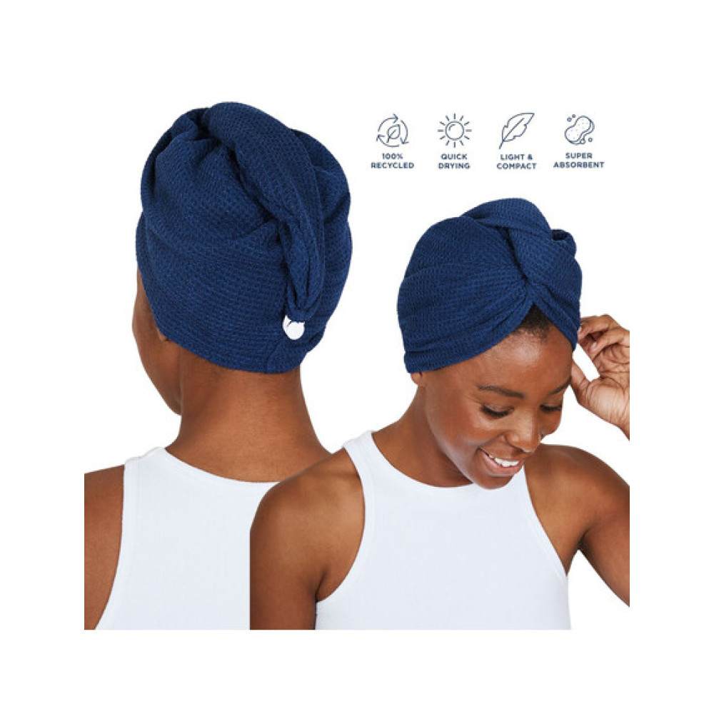 Dock & Bay Πετσέτα Μαλλιών με ελαφριά πικέ ύφανση 63x26cm - Nautical Navy