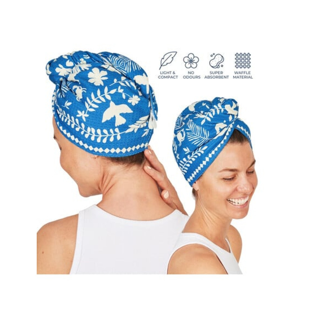 Dock & Bay Πετσέτα Μαλλιών με ελαφριά πικέ ύφανση 63x26cm - Serene Songbird