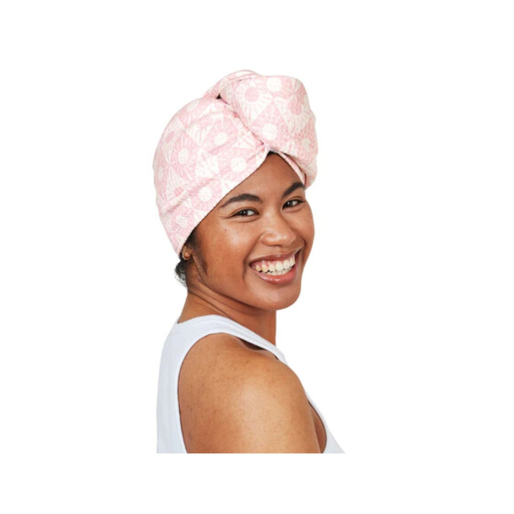 Dock & Bay Πετσέτα Μαλλιών με ελαφριά πικέ ύφανση 63x26cm - Diamond Pink