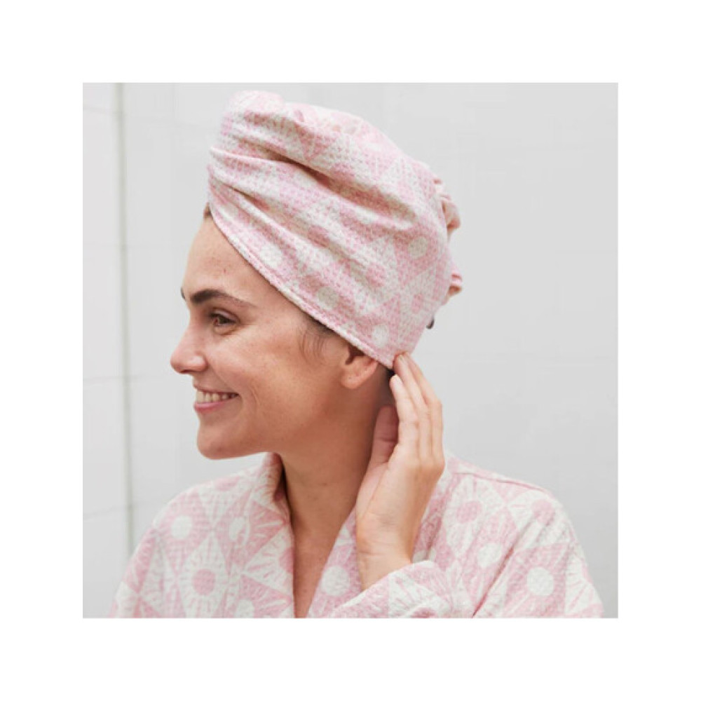 Dock & Bay Πετσέτα Μαλλιών με ελαφριά πικέ ύφανση 63x26cm - Diamond Pink