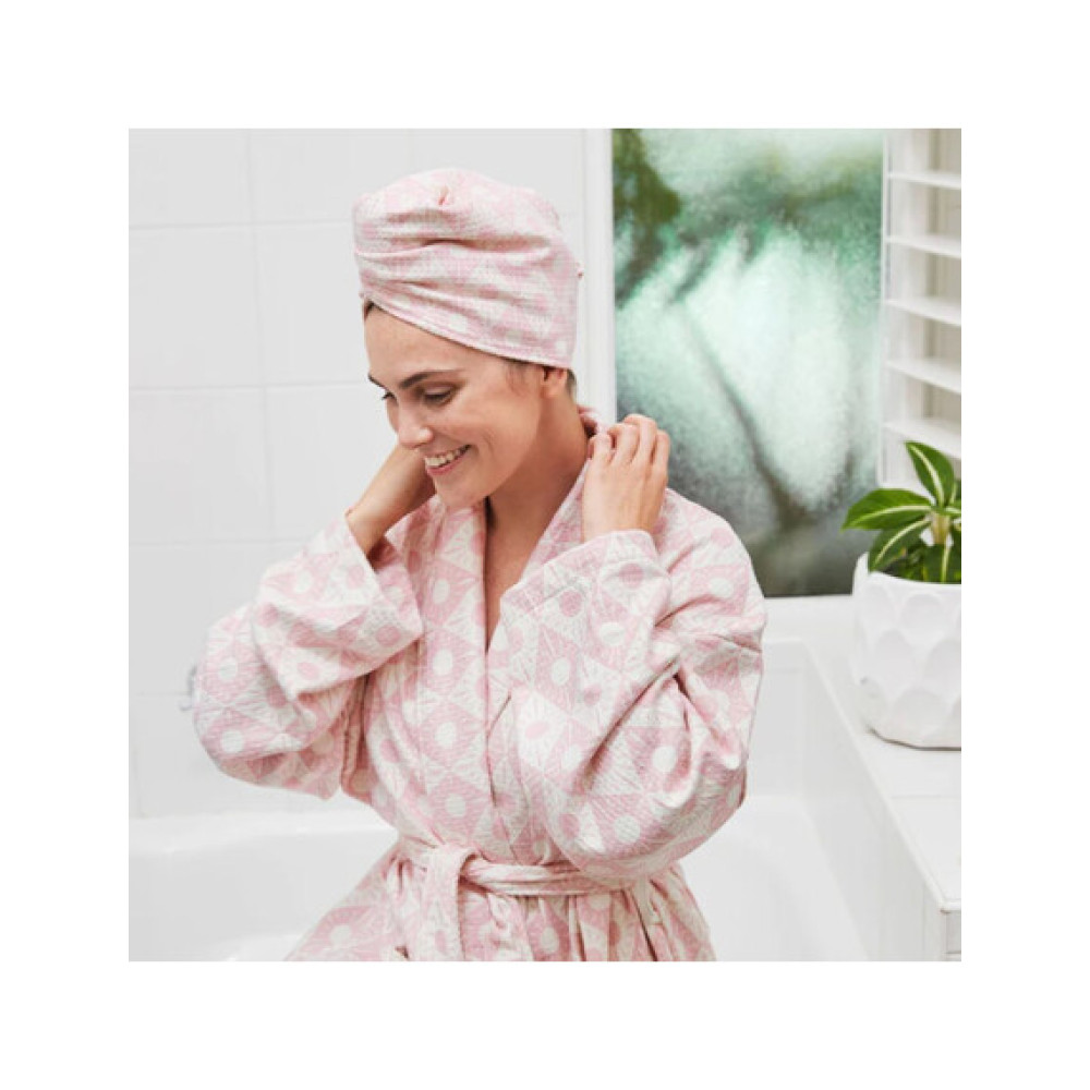 Dock & Bay Πετσέτα Μαλλιών με ελαφριά πικέ ύφανση 63x26cm - Diamond Pink