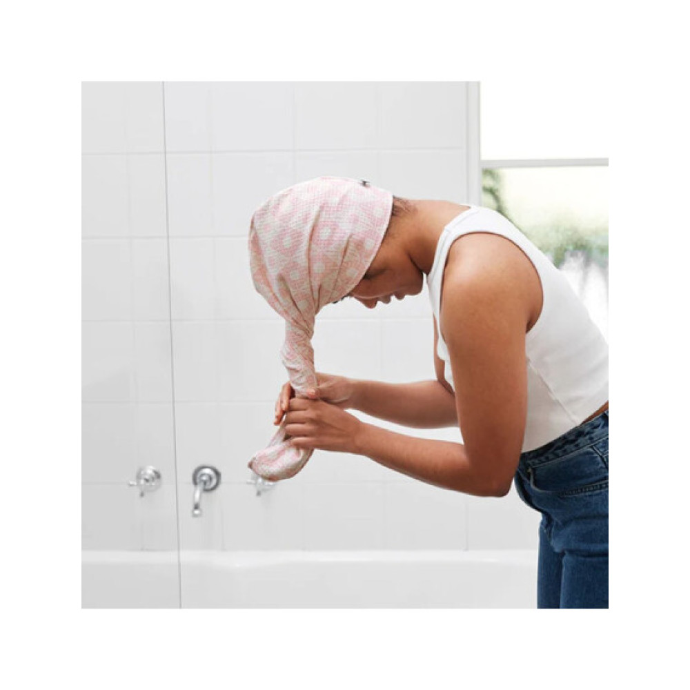 Dock & Bay Πετσέτα Μαλλιών με ελαφριά πικέ ύφανση 63x26cm - Diamond Pink