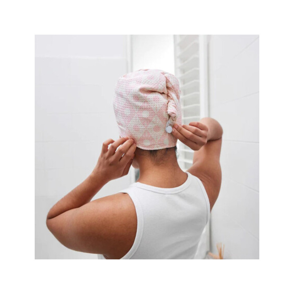 Dock & Bay Πετσέτα Μαλλιών με ελαφριά πικέ ύφανση 63x26cm - Diamond Pink