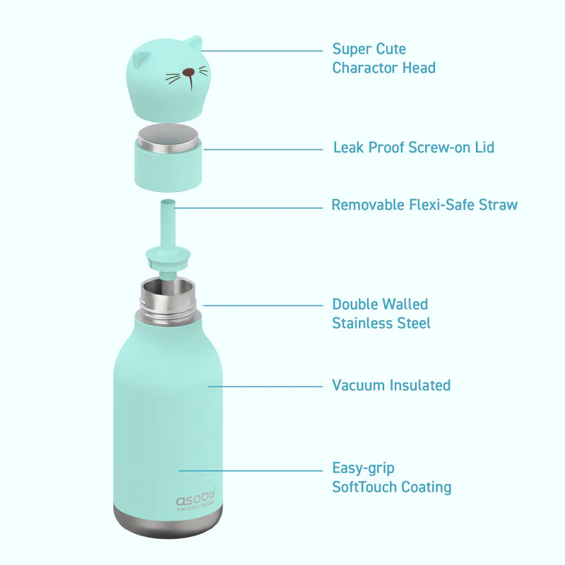 Asobu Bestie Bottle Ανοξείδωτο Μπουκάλι Θερμός 460ml (Γάτα)