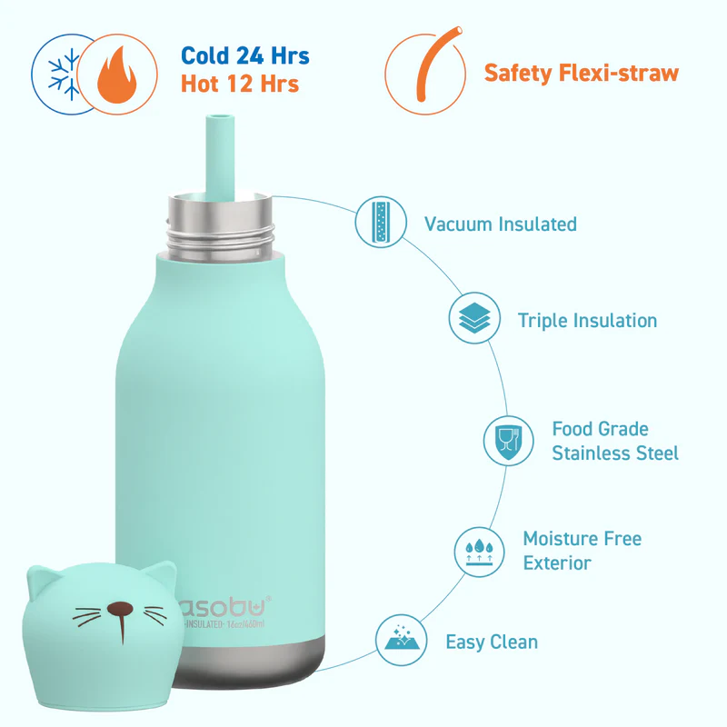 Asobu Bestie Bottle Ανοξείδωτο Μπουκάλι Θερμός 460ml (Γάτα)
