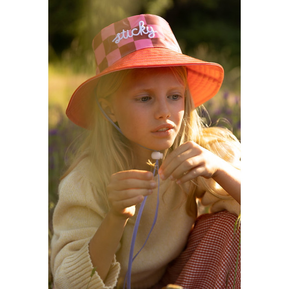 Sticky Lemon Checkerboard Καπέλο Βροχής (willow brown - flower pink)