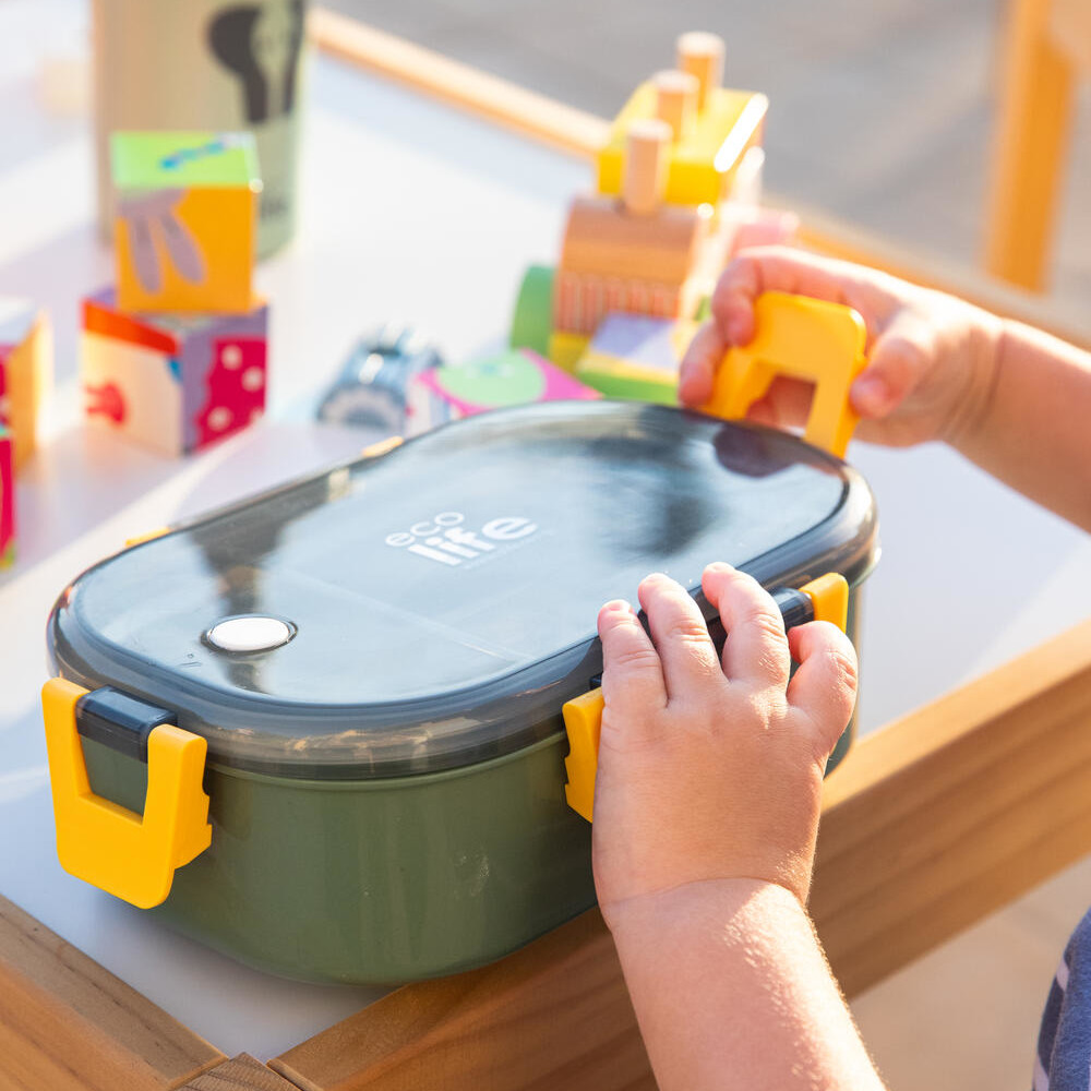 EcoLife Φαγητοδοχείο 900ml Με Χώρισμα Forrest Green