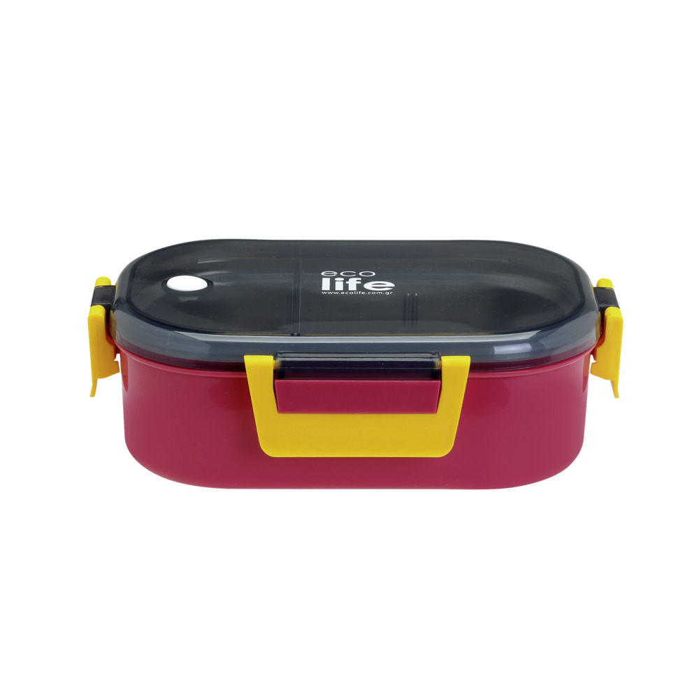 EcoLife Φαγητοδοχείο 900ml Με Χώρισμα Deep Rose