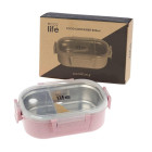 EcoLife Φαγητοδοχείο 900ml Με Χώρισμα Light Pink