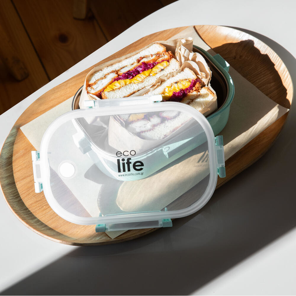 EcoLife Φαγητοδοχείο 900ml Με Χώρισμα Light Green