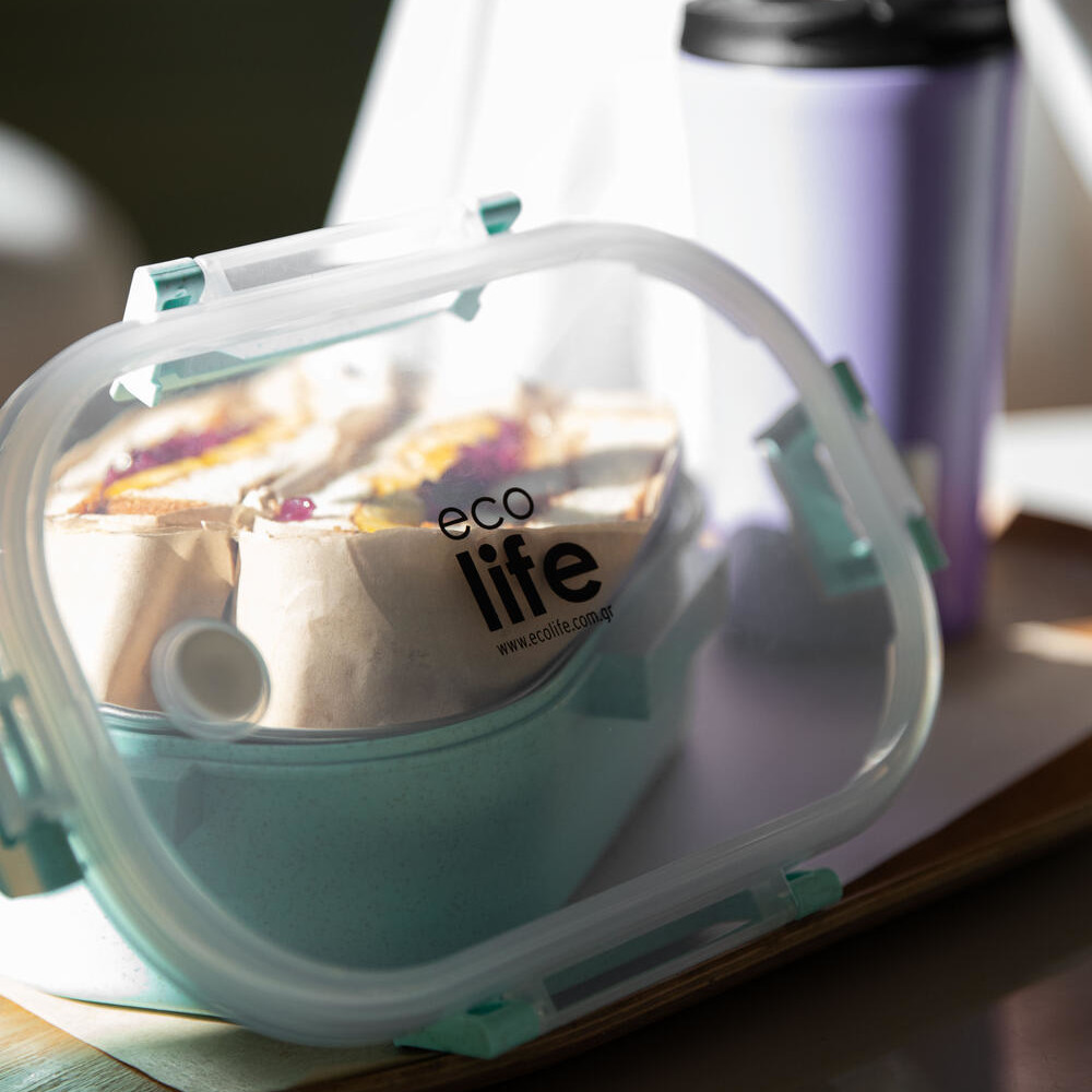 EcoLife Φαγητοδοχείο 900ml Με Χώρισμα Light Green