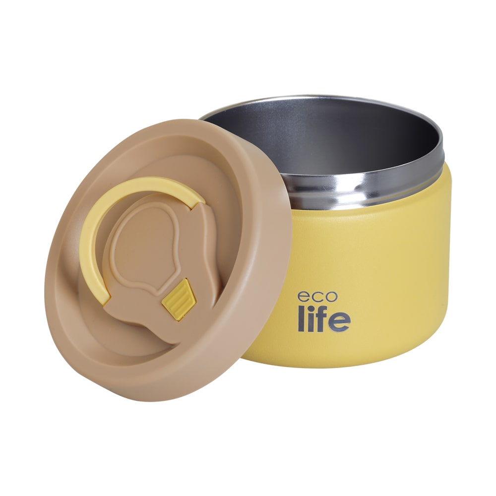 EcoLife Στρογγυλό Θερμός Φαγητού 650ml Κίτρινο