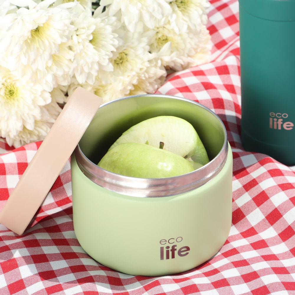 EcoLife Στρογγυλό Θερμός Φαγητού 650ml Πράσινο