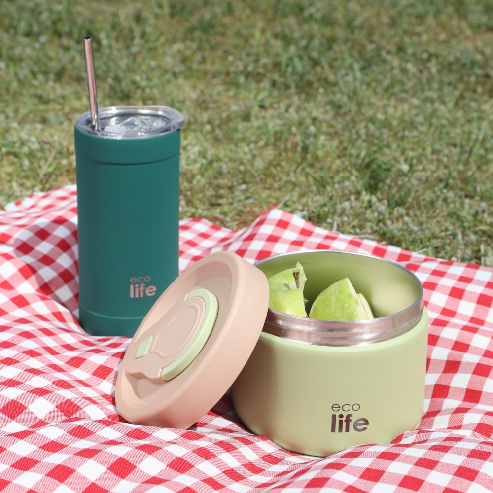 EcoLife Στρογγυλό Θερμός Φαγητού 650ml Πράσινο
