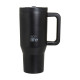 EcoLife Ανοξείδωτο Ποτήρι Θερμός με Καλαμάκι 2Handles Lid Tumbler 900ml Rich Black