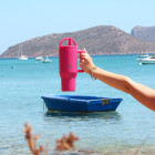 EcoLife Ανοξείδωτο Ποτήρι Θερμός με Καλαμάκι 2Handles Lid Tumbler 900ml Neon Magenta