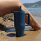 EcoLife Ανοξείδωτο Ποτήρι Θερμός με Καλαμάκι 2Handles Lid Tumbler 900ml Blue Marine