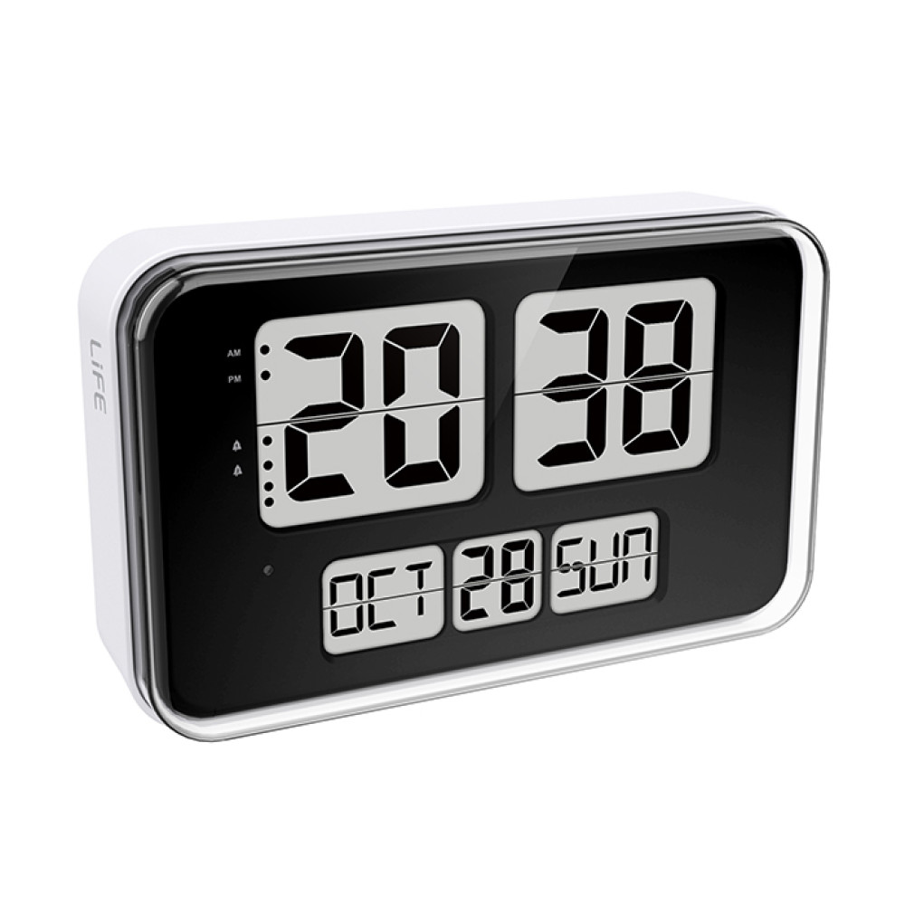 Life Wall Flip Επιτοίχιο ψηφιακό ρολόι & ημερολόγιο με οθόνη LCD και retro flip design