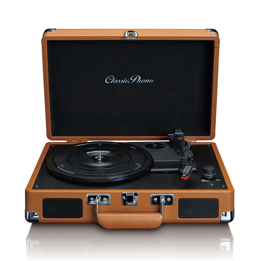 Lenco Classic Phono TT-10BN Πικάπ με ενσωματωμένα ηχεία 3W και βαλίτσα μεταφοράς (Καφέ)