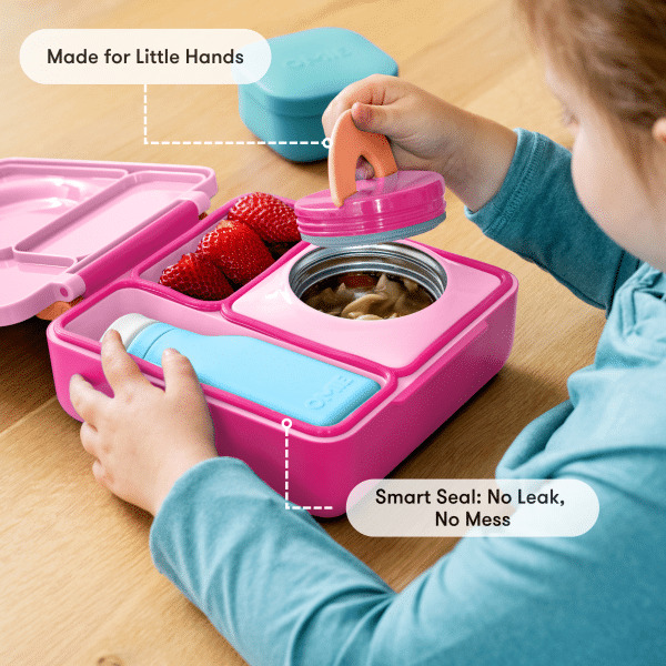 OmieBox Φαγητοδοχείο με 2 Ζώνες Θερμοκρασίας 1.35lt (Pixie Pink)