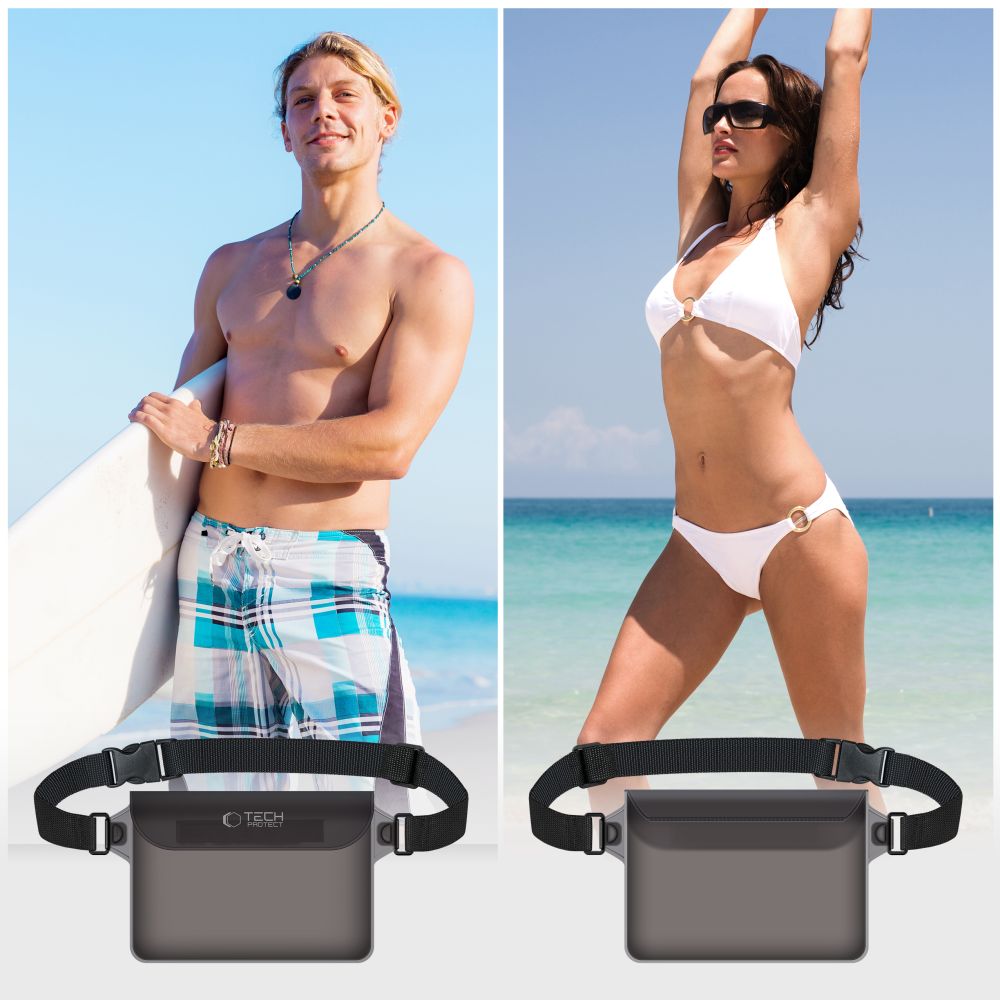 Tech-Protect UWP10 Universal Waterproof Pouch Αδιάβροχο Τσαντάκι Μέσης (Γκρι)