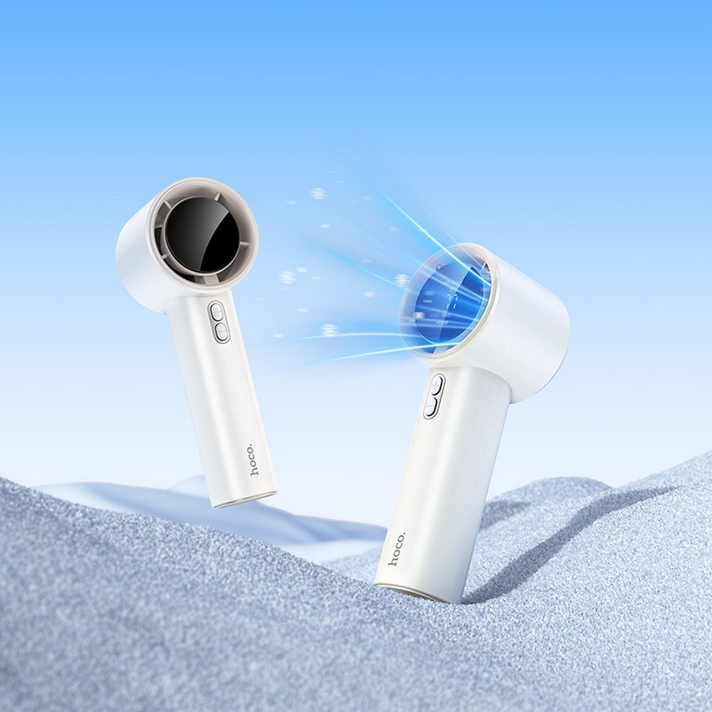 Hoco HX64 high speed Επαναφορτιζόμενο Ανεμιστηράκι Χειρός (Λευκό)