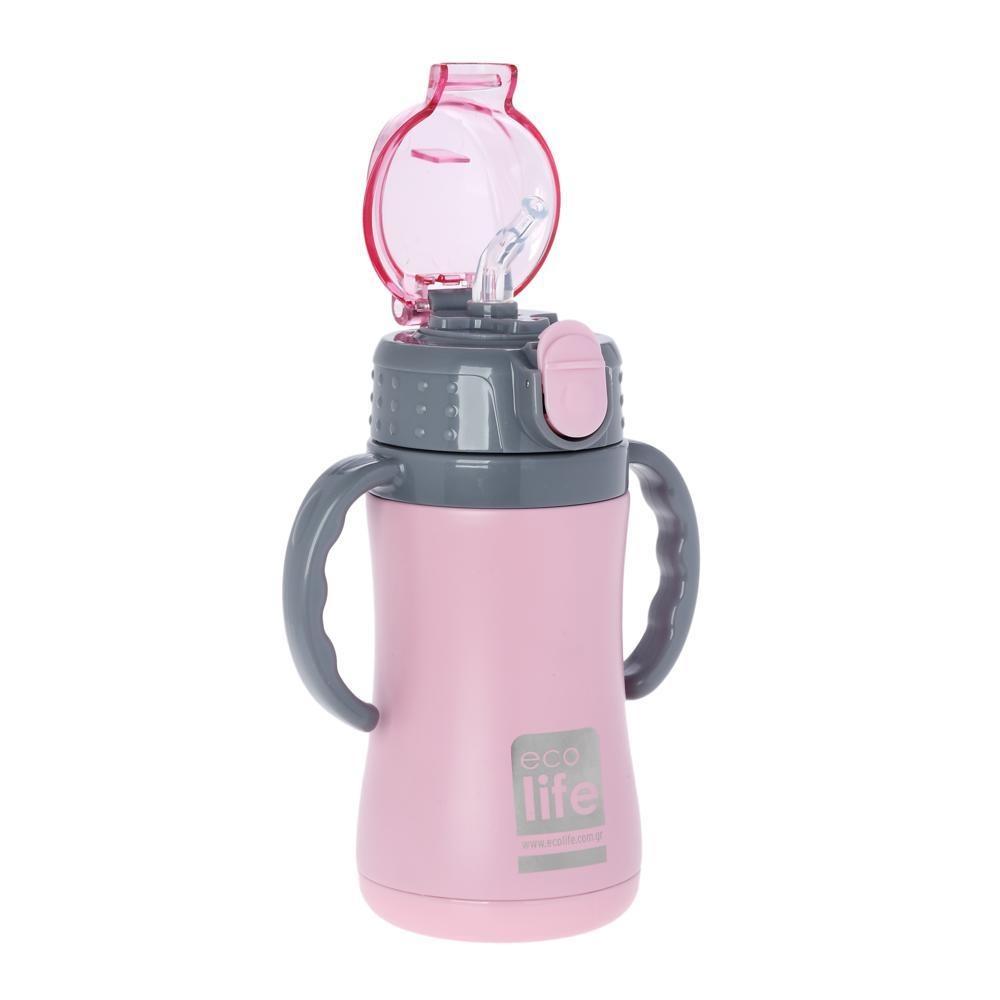 EcoLife Kids Thermos Ανοξείδωτο Μπουκάλι Θερμός Pink 300ml