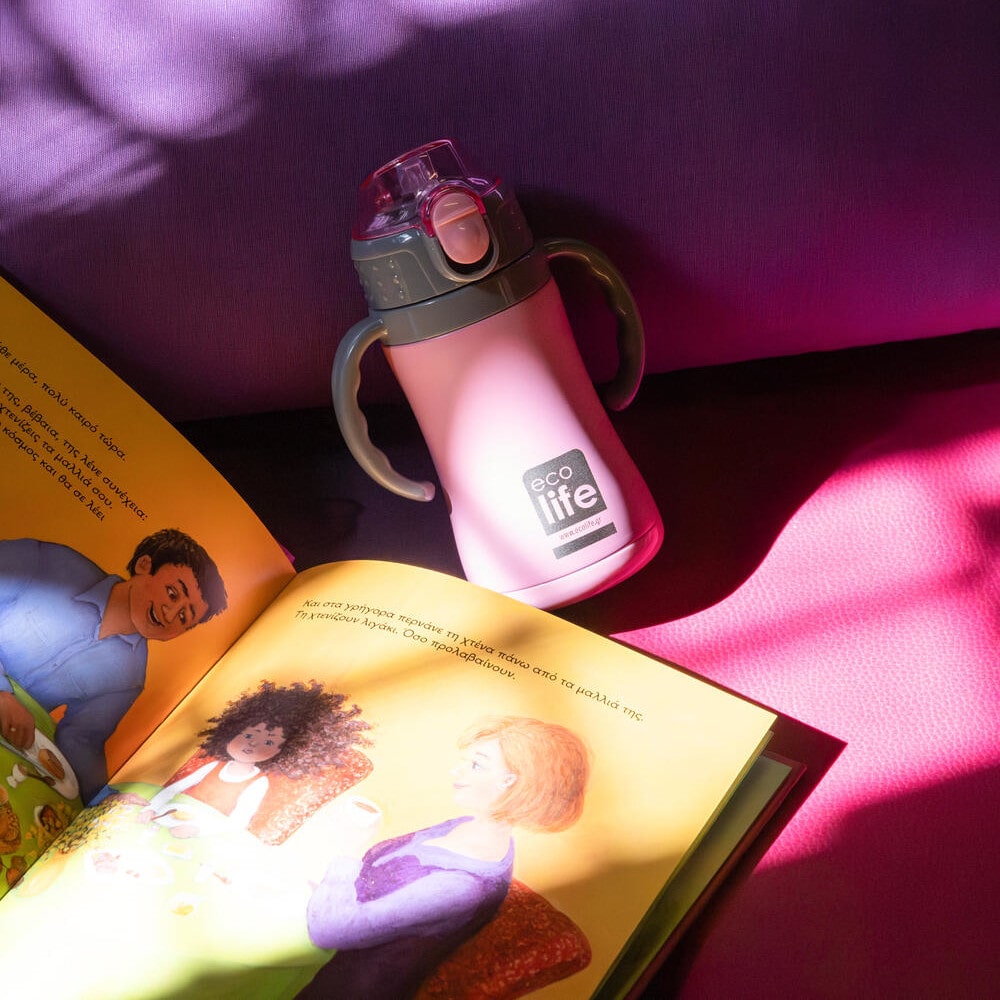EcoLife Kids Thermos Ανοξείδωτο Μπουκάλι Θερμός Pink 300ml