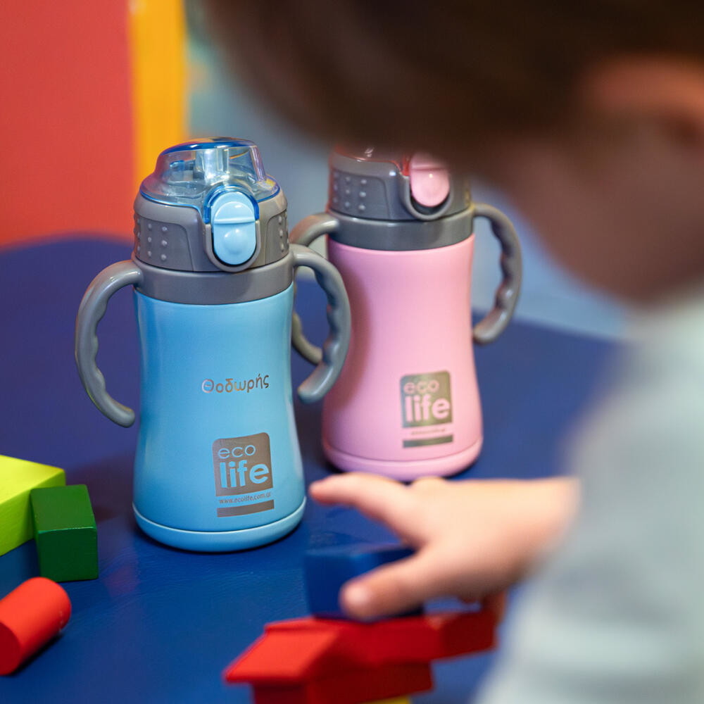 EcoLife Kids Thermos Ανοξείδωτο Μπουκάλι Θερμός Pink 300ml