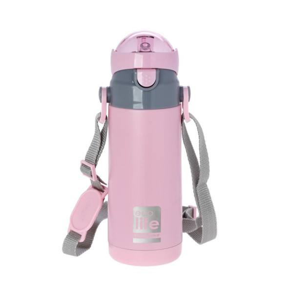 EcoLife Kids Thermos Ανοξείδωτο Μπουκάλι Θερμός Pink 400ml