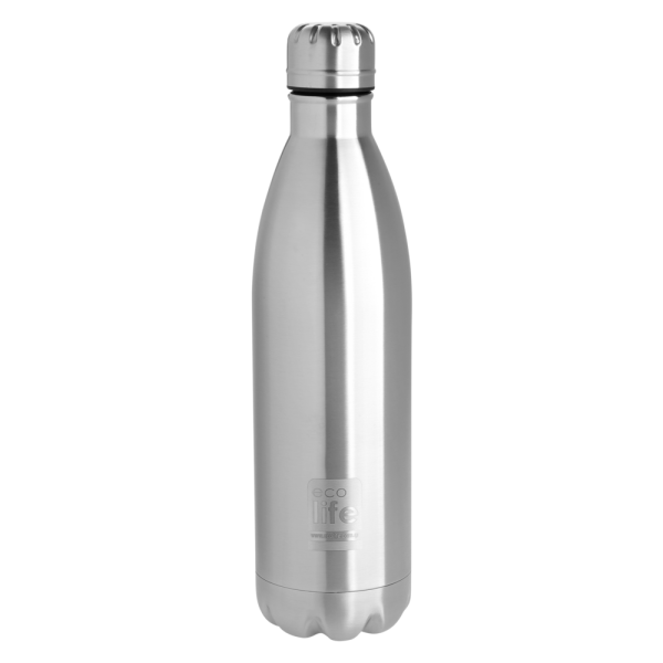 EcoLife Μεταλλικό Μπουκάλι Θερμός Silver 750ml