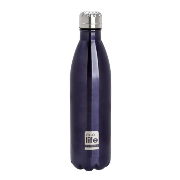 EcoLife Μεταλλικό Μπουκάλι Θερμός Purple 750ml