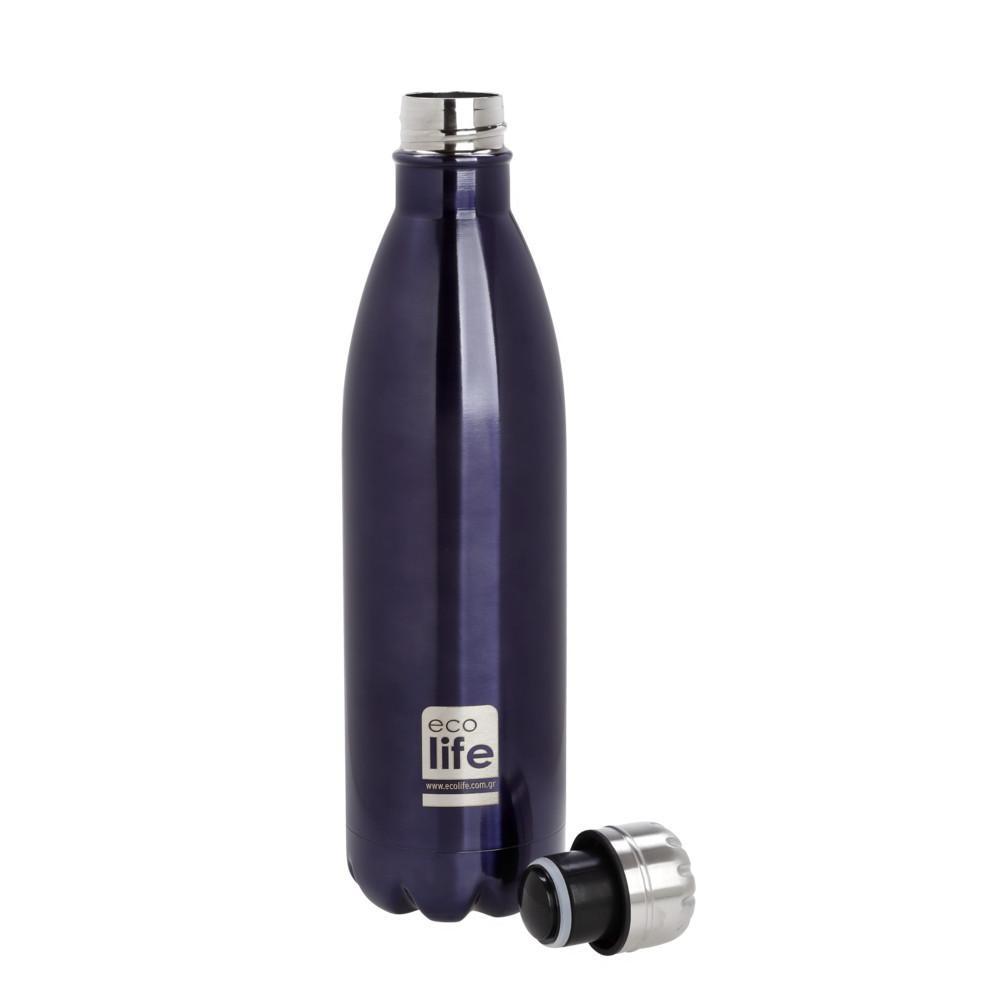 EcoLife Μεταλλικό Μπουκάλι Θερμός Purple 750ml