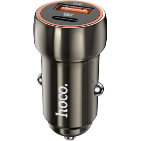 Hoco Z46A Φορτιστής αυτοκινήτου USB A + USB C QC3.0 PD 20W (Gray)