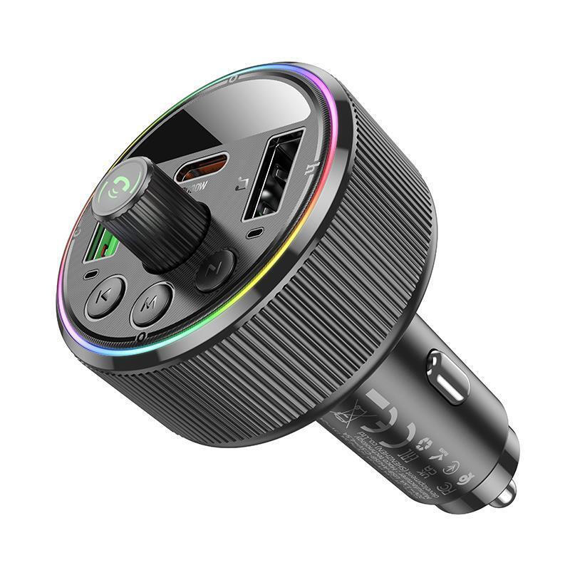 Hoco E82 Bluetooth Transmitter 2 x USB A + USB C QC3.0 PD 30W (Μαύρο)