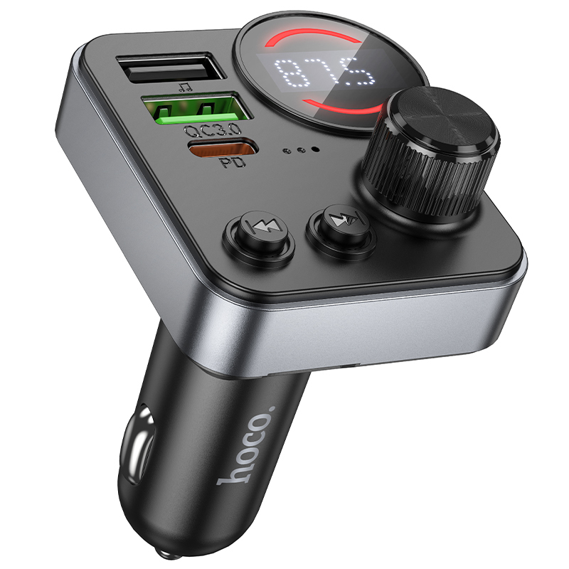 Hoco E86 Bluetooth Transmitter 2 x USB A + USB C QC3.0 PD 48W (Μαύρο)