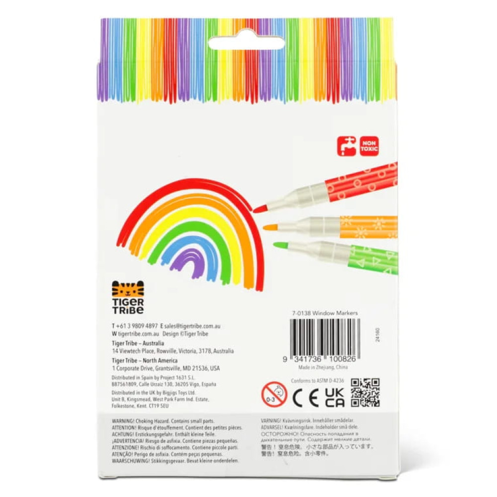 Tiger Tribe Σετ Μαρκαδόρων για Παράθυρα (6 τμχ)