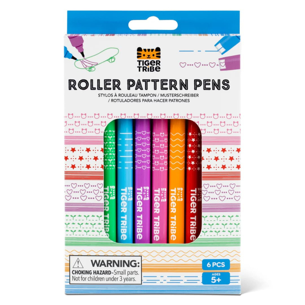 Tiger Tribe Σετ Μαρκαδόρων Roller Pattern (6τμχ)