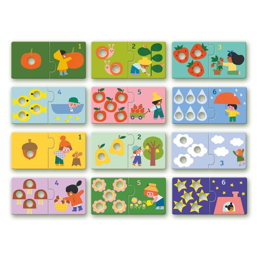 Djeco 12 Παζλ με 2 Κομμάτια Μαθαίνω να Mετρώ