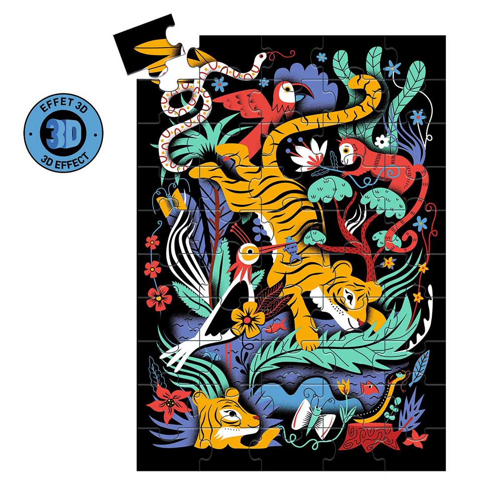 Djeco Παζλ Twist 3D Εφέ "Τίγρης" 50τμχ.