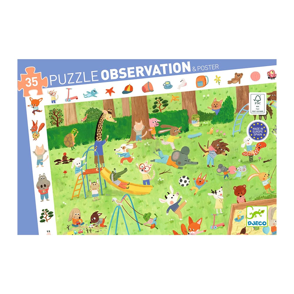 Djeco Παζλ Παρατήρησης "Ζωάκια στον Κήπο" 35 τεμ.