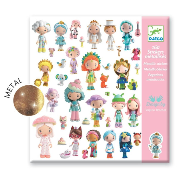 Djeco 160 Αυτοκόλλητα με Mεταλλικό Eφέ σε 4 Kαρτέλες "Ο Kόσμος των Tinyly"