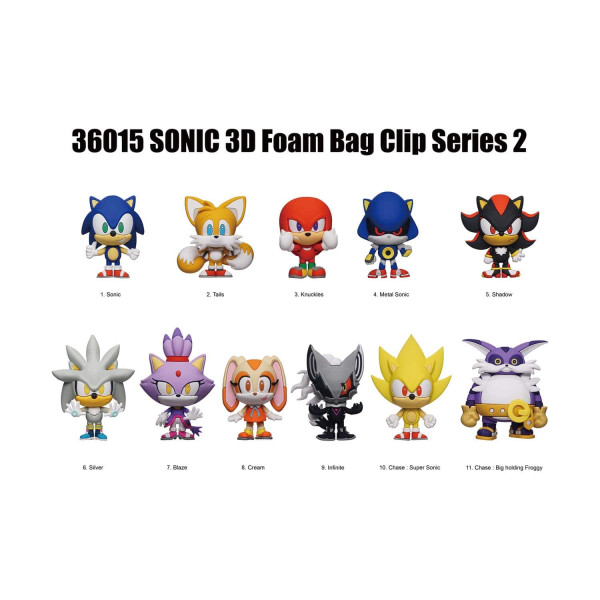 Φιγούρα Μπρελόκ Monogram Sonic 3D Foam Bag Clip Series 2