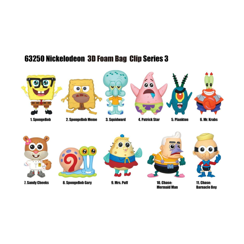 Φιγούρα Μπρελόκ Monogram Nickelodeon: SpongeBob SquarePants 3D Foam Bag Clip Series 3