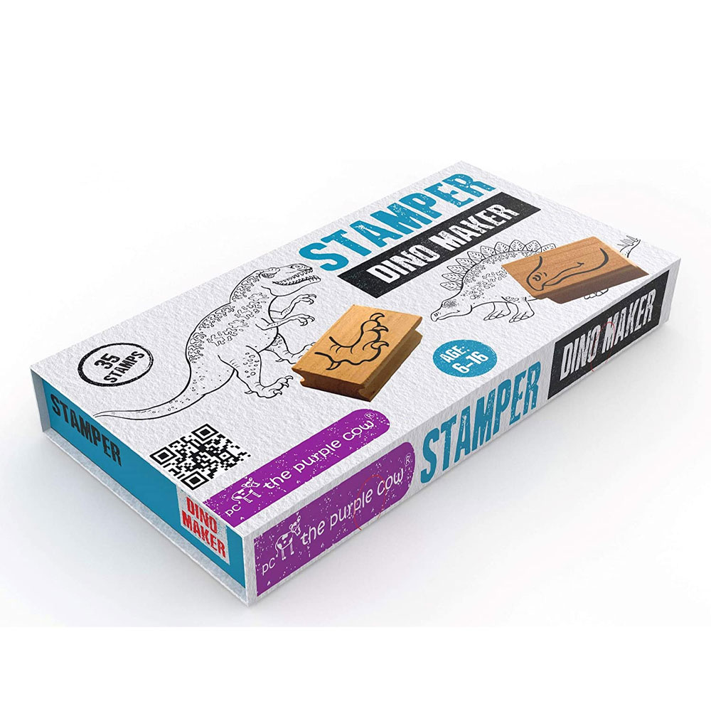 The Purple Cow Σετ Ξύλινες Στάμπες 35 τεμ. Δεινόσαυροι